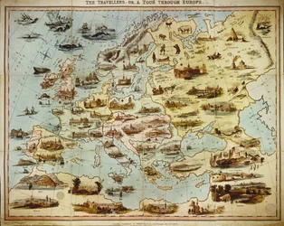 The Travellers, or A Tour Through Europe, engraved by W. Clerk, published by William Spooner, London